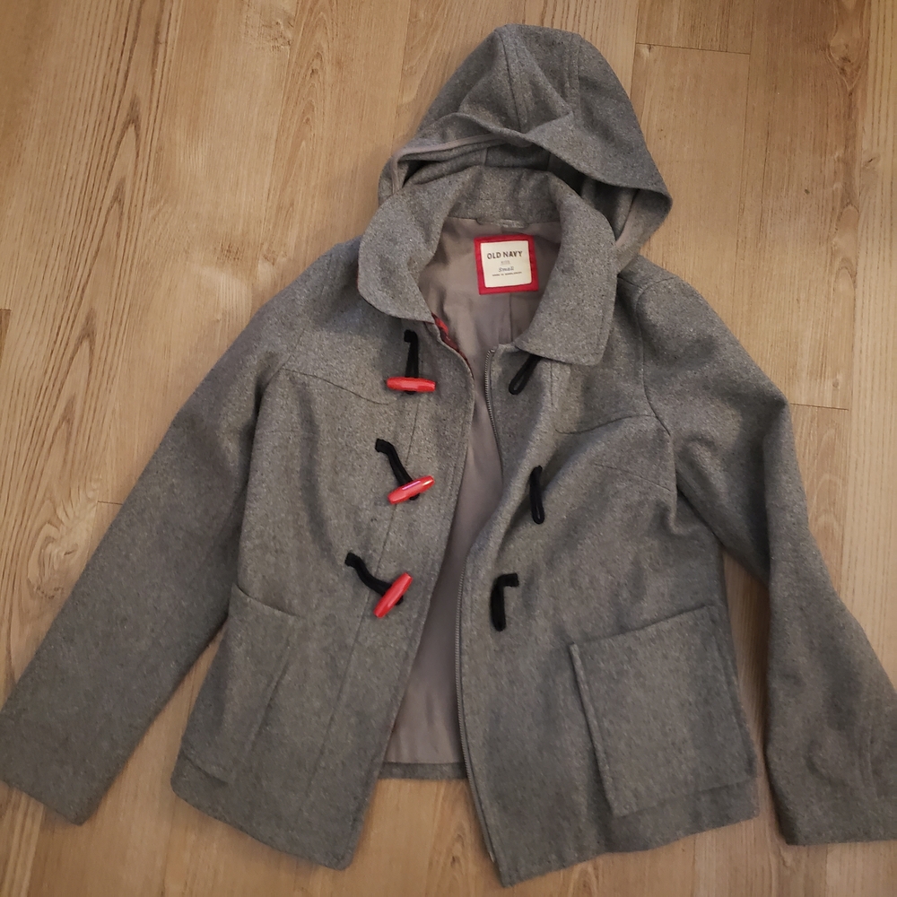 Old Navy Hooded Wool Coat Womens Small 